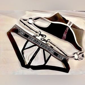 Cell block 13 harness and zip up jock strap